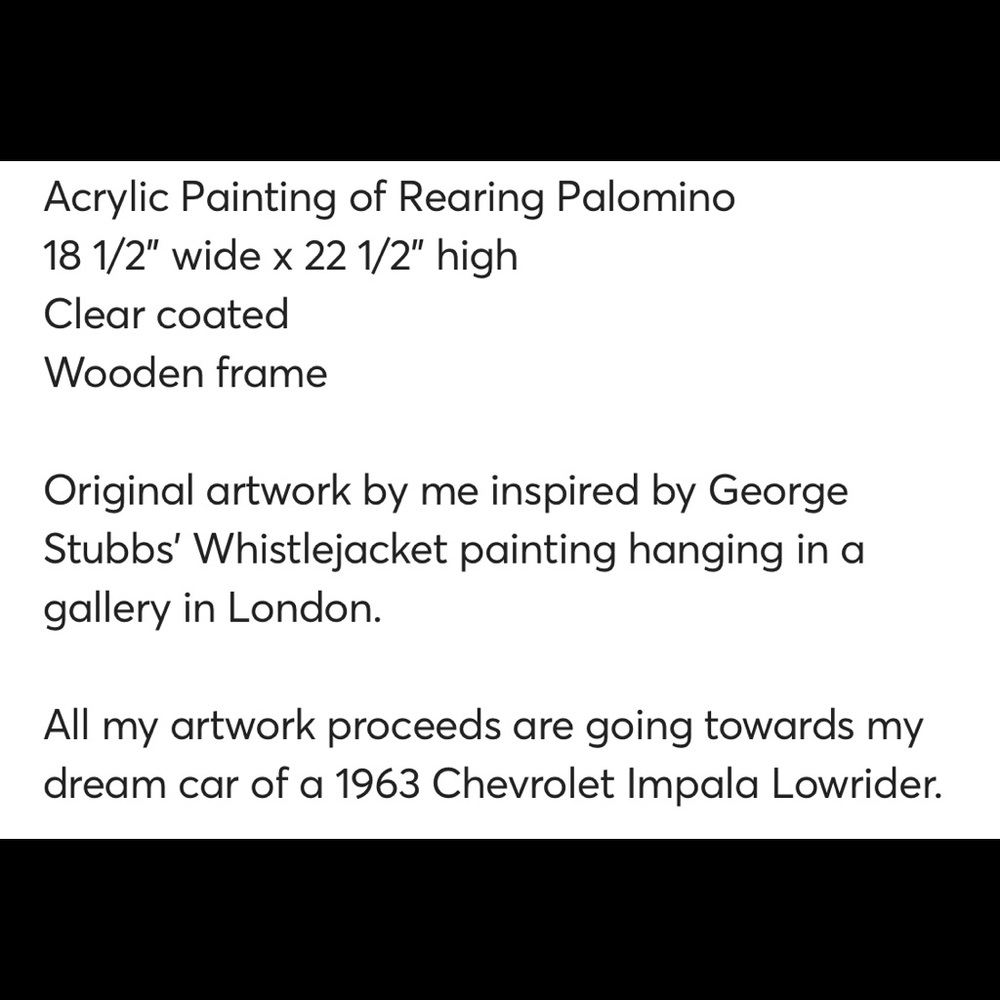 Original Artwork Rearing Horse - Picture 4 of 4